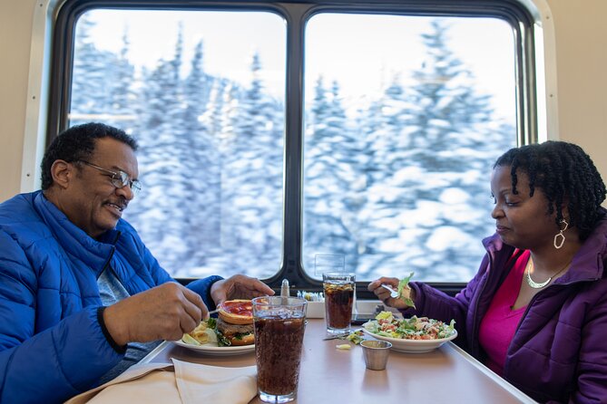 Alaska Railroad Aurora Winter Fairbanks to Anchorage One Way - Food, dining delays, and what to bring