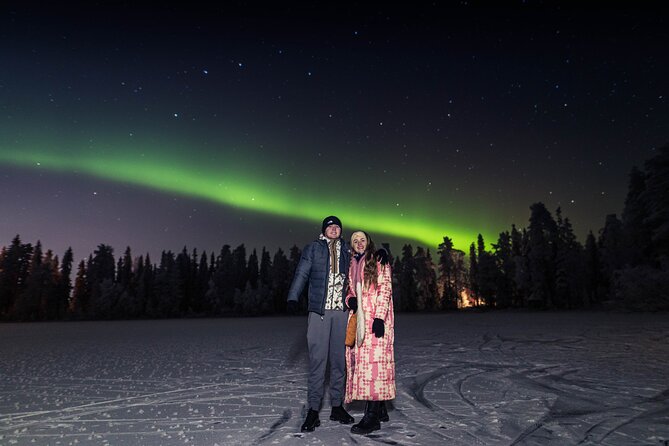 Arctic lake Aurora Hunt, in a cozy Lappish Tipi - Who will enjoy this evening most?