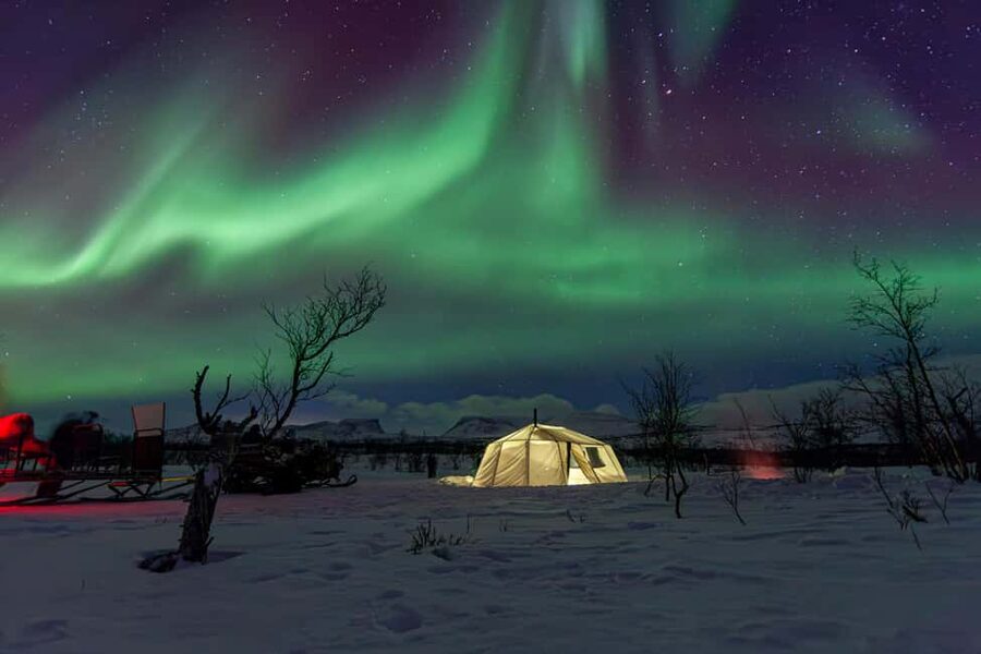 Aurora Snowmobile Sled Tour - Leaving Abisko at 20:30