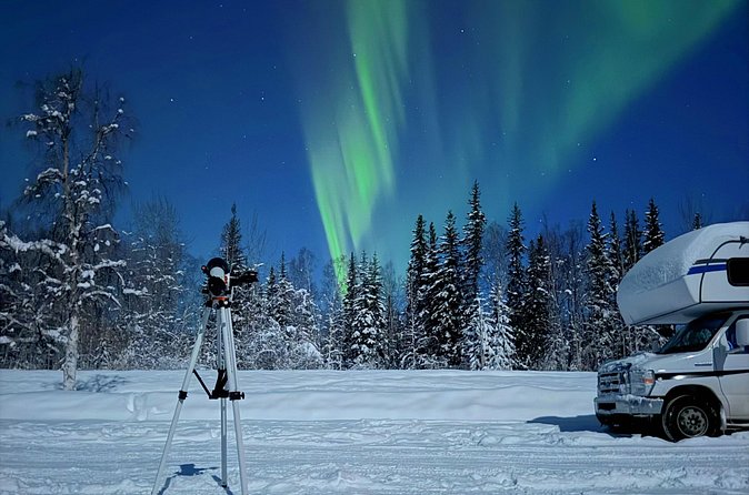 Dancing Lights in the Sky on an Aurora RV Tour Adventure - Starting near the Westmark Fairbanks Hotel