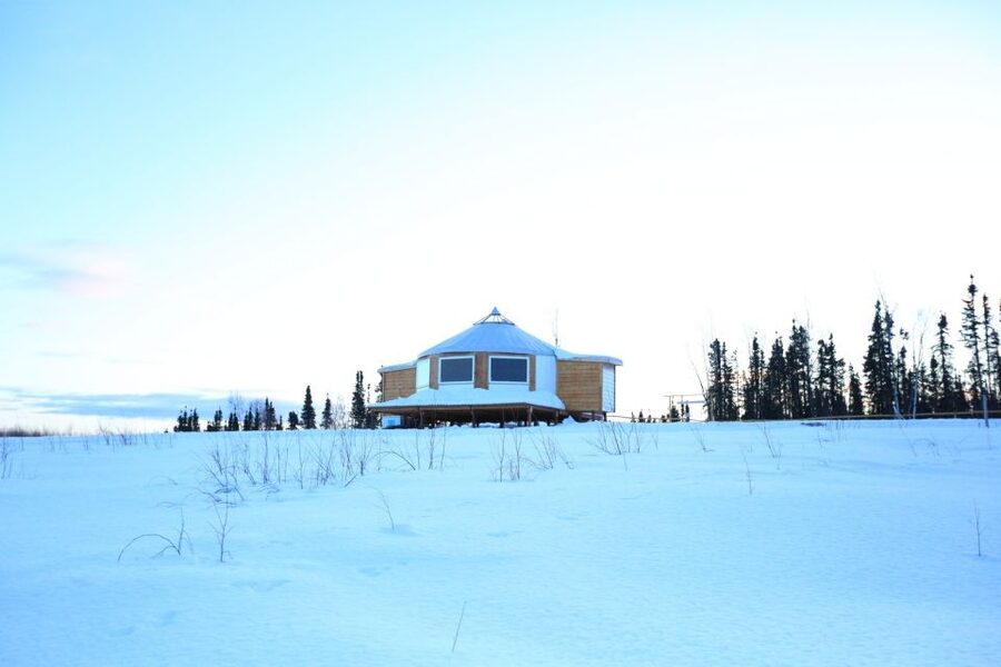 Fairbanks: Moonlight Dog Sled, Dinner & Northern Lights - Warming Up in the Off-Grid Yurt
