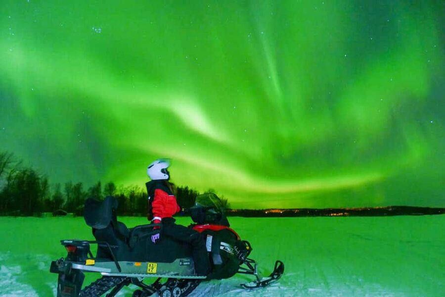 From Rovaniemi: Searching Aurora with Snowmobile - Leaving Rovaniemi after dark
