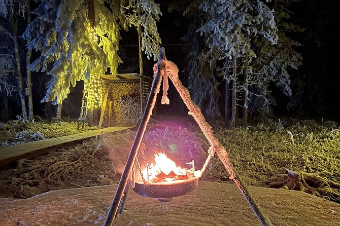 Glass Igloo Campfire Dinner under Northern Lights - The three-course dinner and Finnish glogi