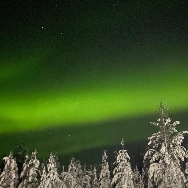 Levi: Northern Lights Hunt Including Campfire Snacks - Grilling sausages beside the fire