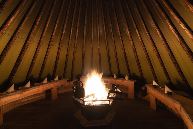 Northern lights tour to Lake Inari from Ivalo, Reindeers & Dinner - Dinner in the Lappish teepee