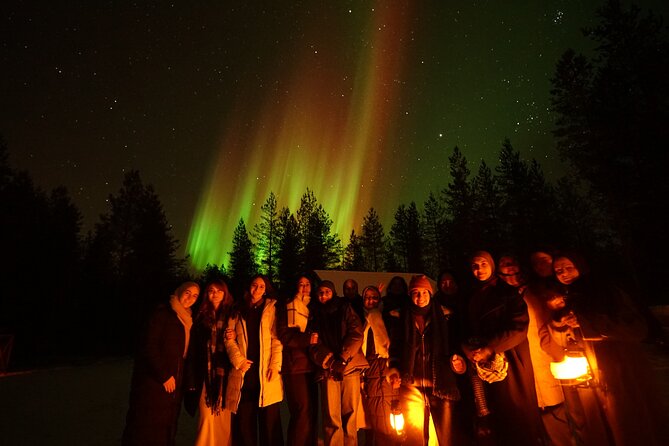 Northern Lights Trip to a Magical Place in Lapland - The kota, fire, and small bar