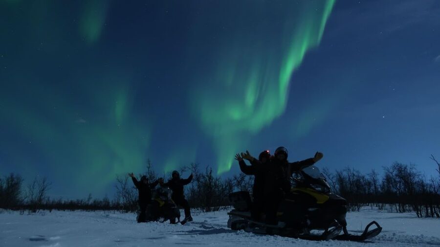 Premium Aurora Snowmobile Ride With Panoramic Views - Sharing one snowmobile on smooth trails