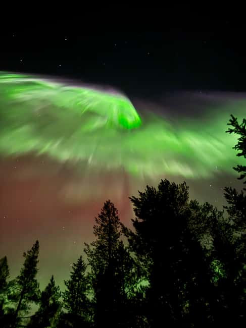 Rovaniemi: Coffee under Northern Lights & Professional Photo - Chasing clear skies north of Rovaniemi