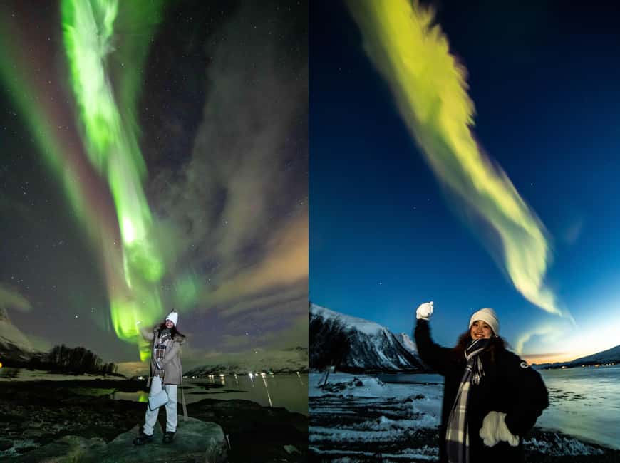 Tromsø: Northern Lights Chase in a Mercedes Benz with Photos - Free portraits and help with your own camera